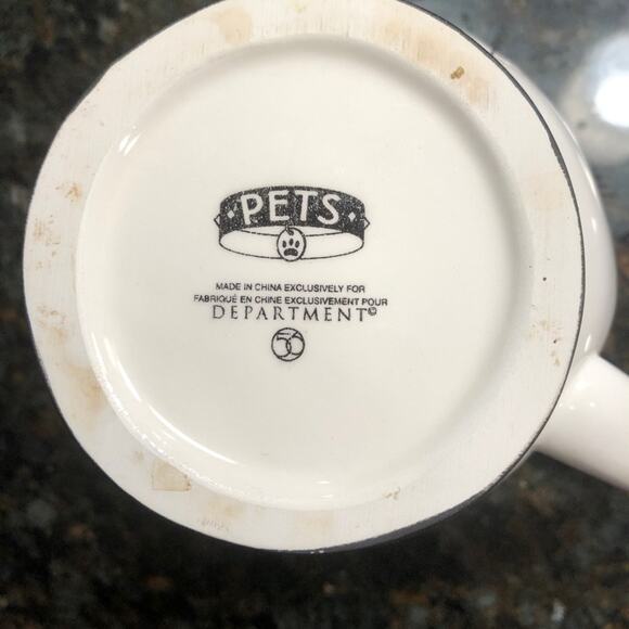 Vintage Dept 56 Pets Dog Mug Ceramic 3 Dimensional White Black Puppy Coffee READ - Picture 16 of 16